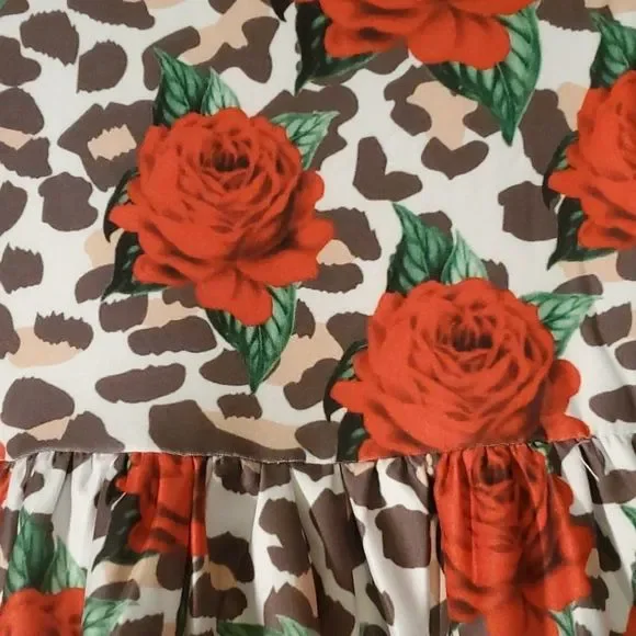 NEW ANIMAL PRINT ROSES DRESS - Picture 2 of 2